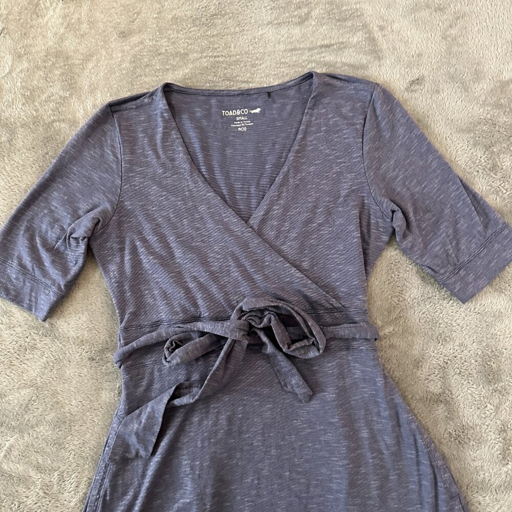 Toad & Co Cue Wrap Cafe Dress Women's SMALL Outdoor Athleisure - Picture 2 of 8
